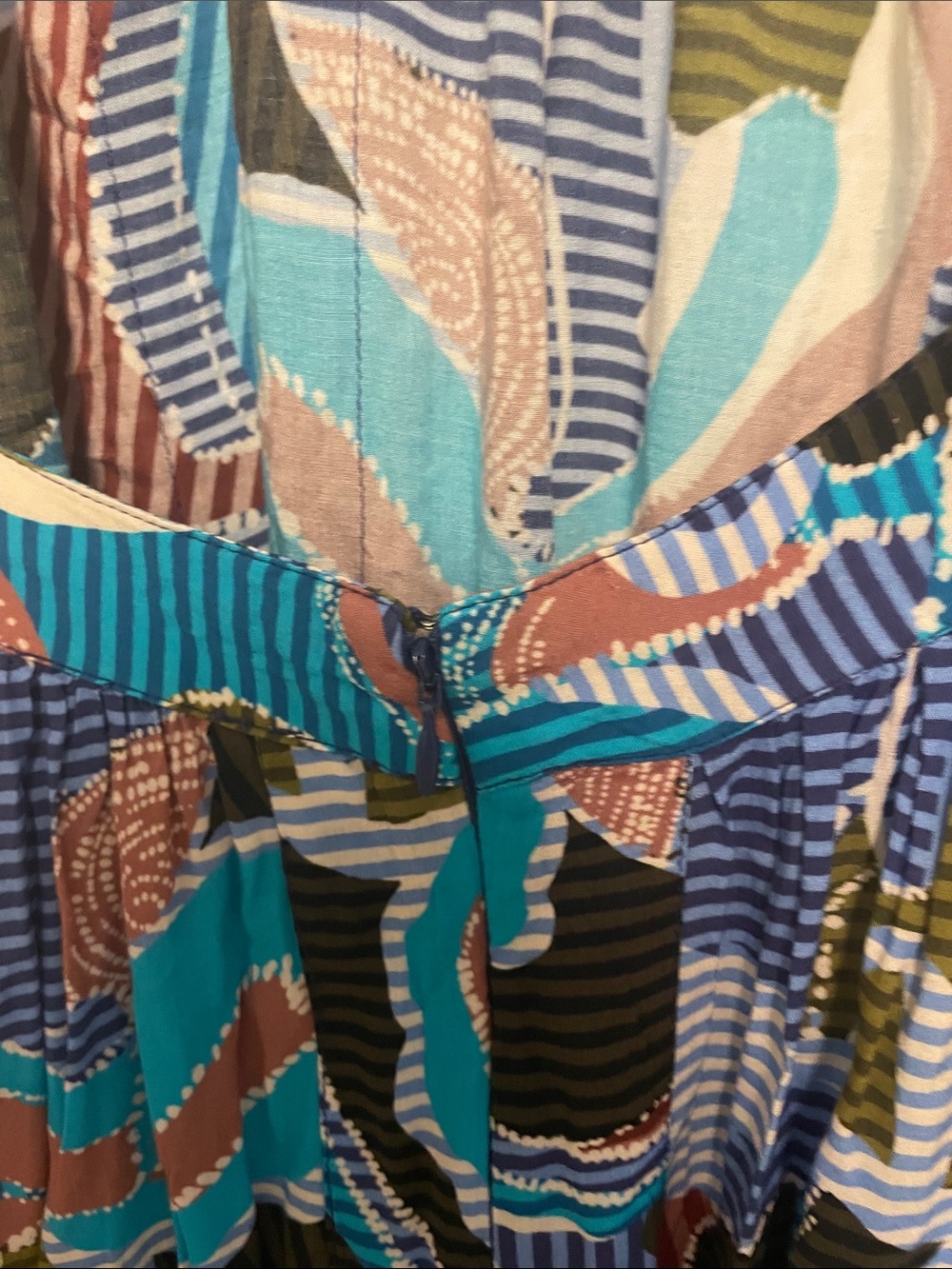 Anthropologie Blue Multi Halter Midi Dress XL - Picture 5 of 6